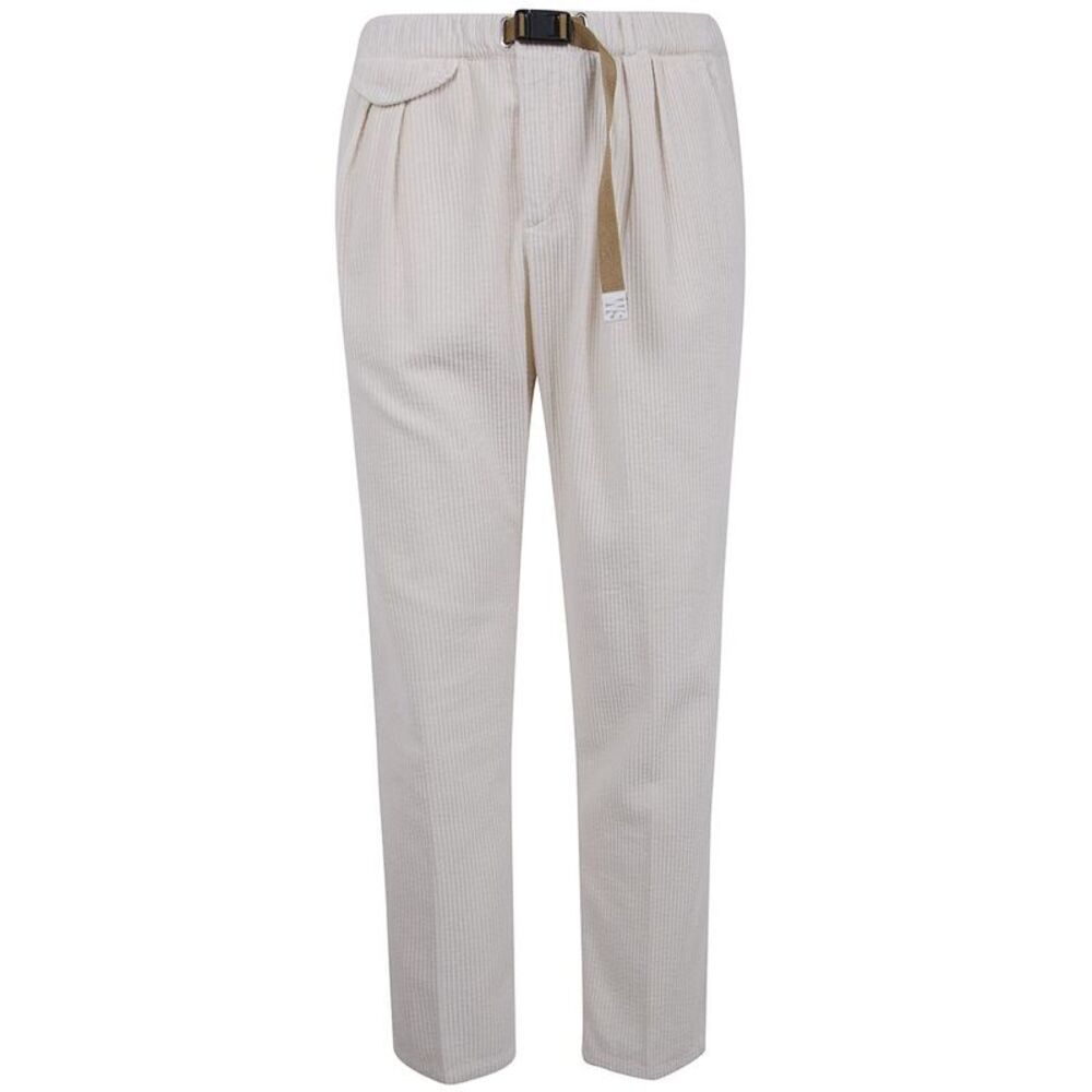 WHITE SAND Corduroy Pleated Belted Trousers Men GREY Pants